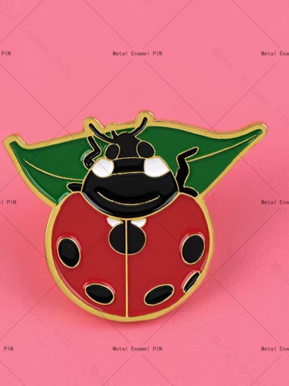 Kids Ladybug Enamel Pin - Red and Green